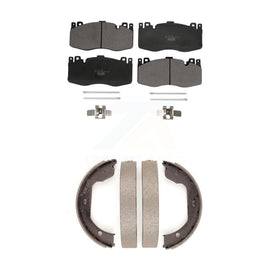 Front Rear Ceramic Brake Pads & Parking Shoes Kit For 2015-2017 BMW X5 X6 M