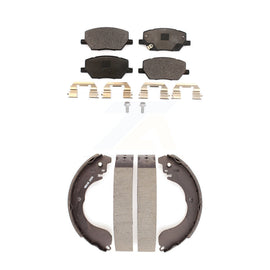 Front Rear Ceramic Brake Pads Drum Shoe Kit For 2017 Jeep Compass New Body Style