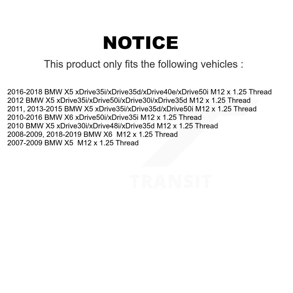 Front Wheel Bearing Hub Assembly 70-513438 For BMW X5 X6 M12 x 1.25 Thread