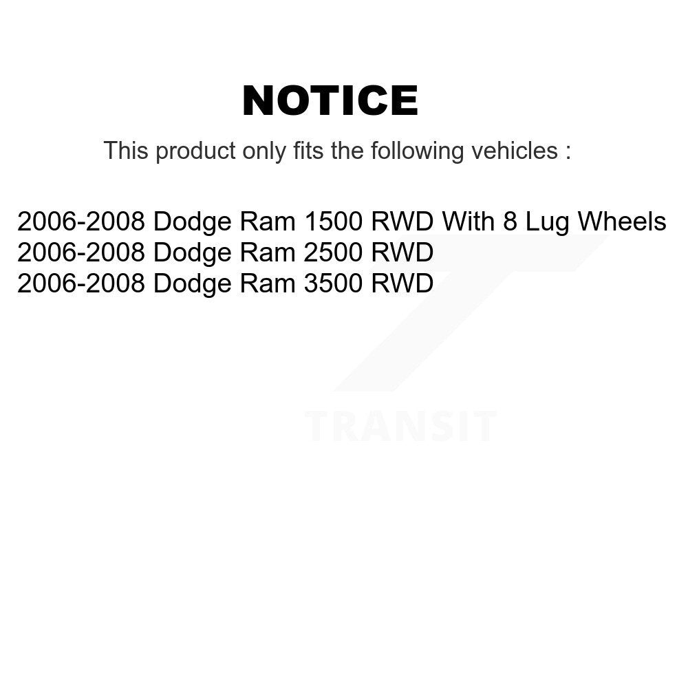 Front Wheel Bearing Hub Assembly For 2006-2008 Dodge Ram 1500 3500 2500 RWD