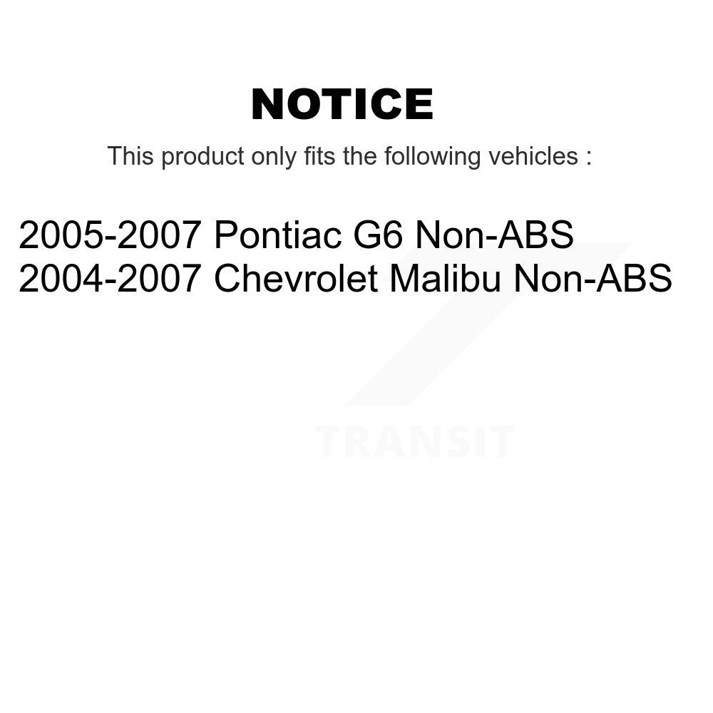 Front Wheel Bearing & Hub Assembly Pair For Chevrolet Malibu Pontiac G6 Non-ABS