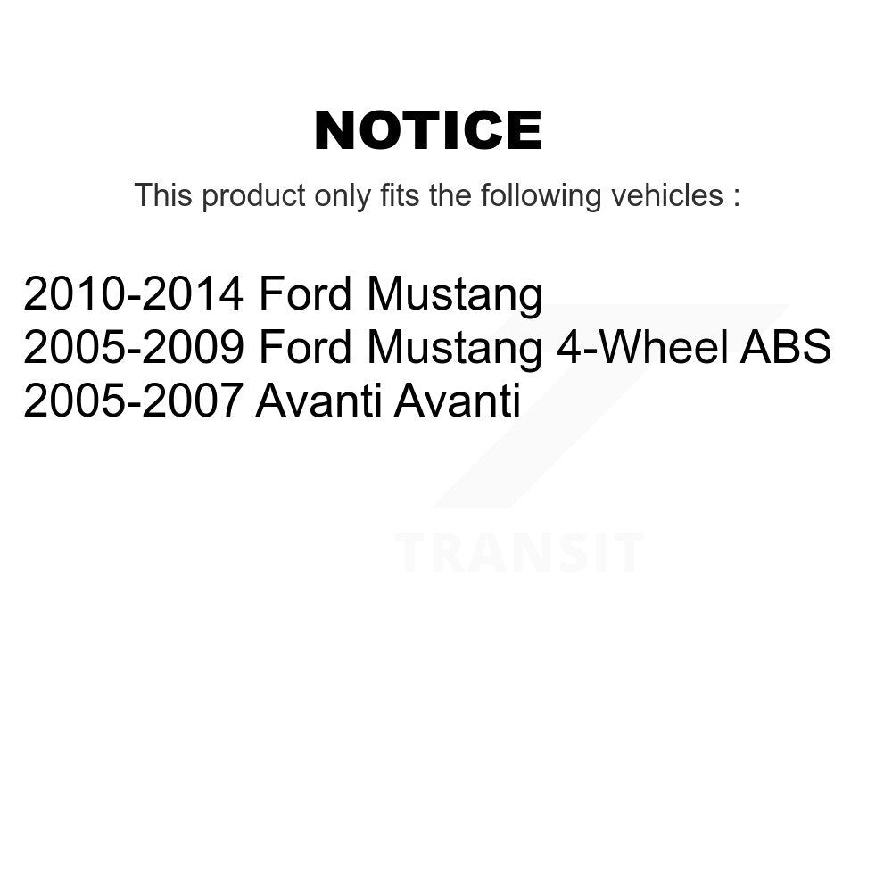 Front Wheel Bearing And Hub Assembly Pair For Ford Mustang Avanti