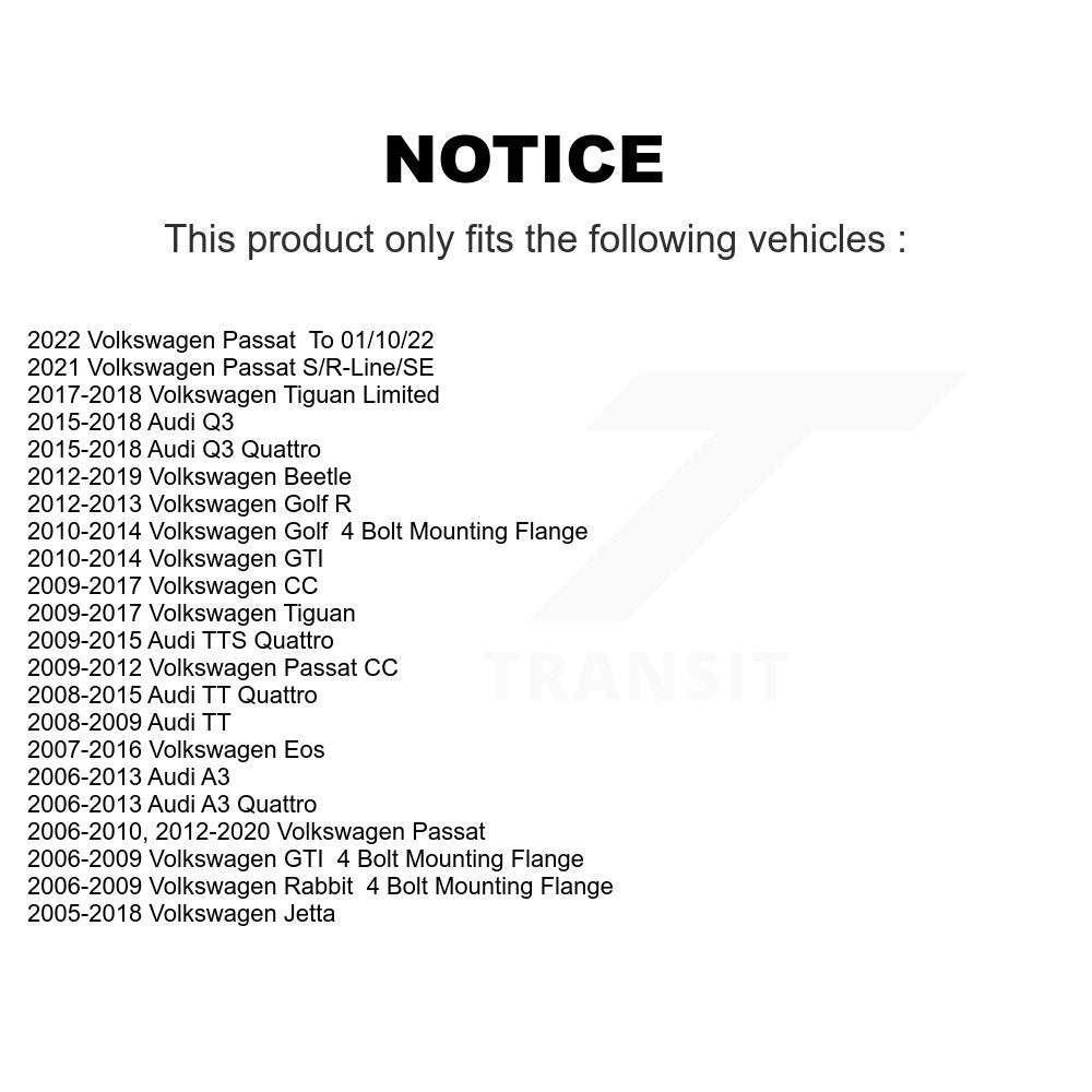 Front Wheel Bearing Hub Assembly Pair For Volkswagen Jetta Passat Tiguan Beetle
