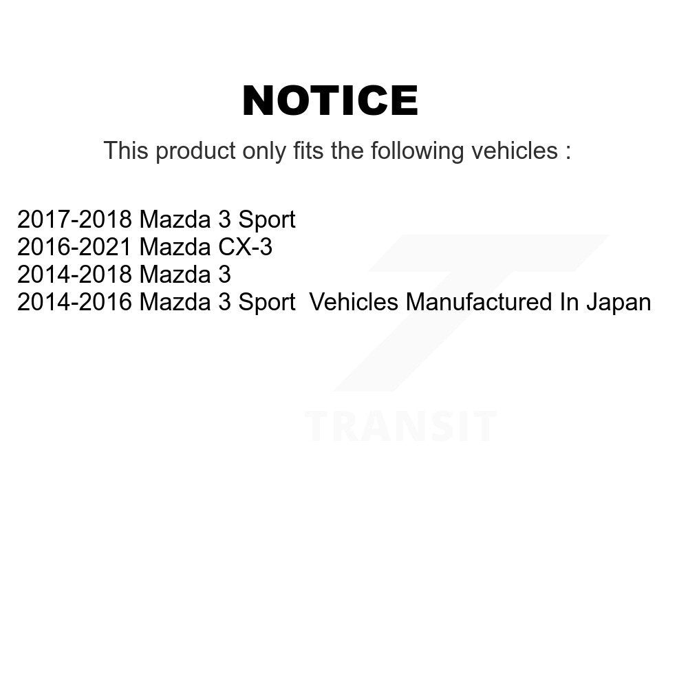 Front Wheel Bearing And Hub Assembly Pair For Mazda 3 CX-3 Sport