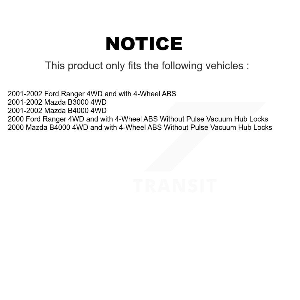 Front Wheel Bearing And Hub Assembly Pair For Ford Ranger Mazda B3000 B4000