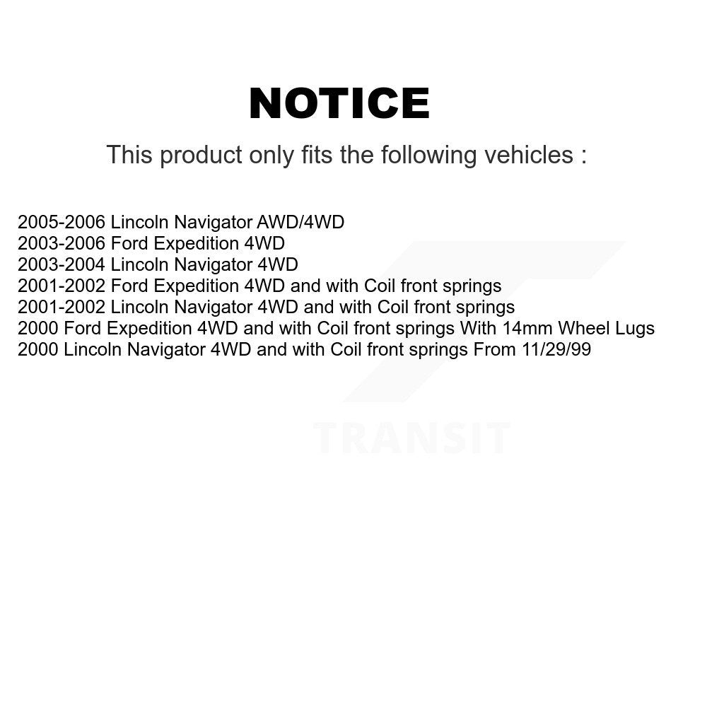 Front Wheel Bearing And Hub Assembly Pair For Ford Expedition Lincoln Navigator