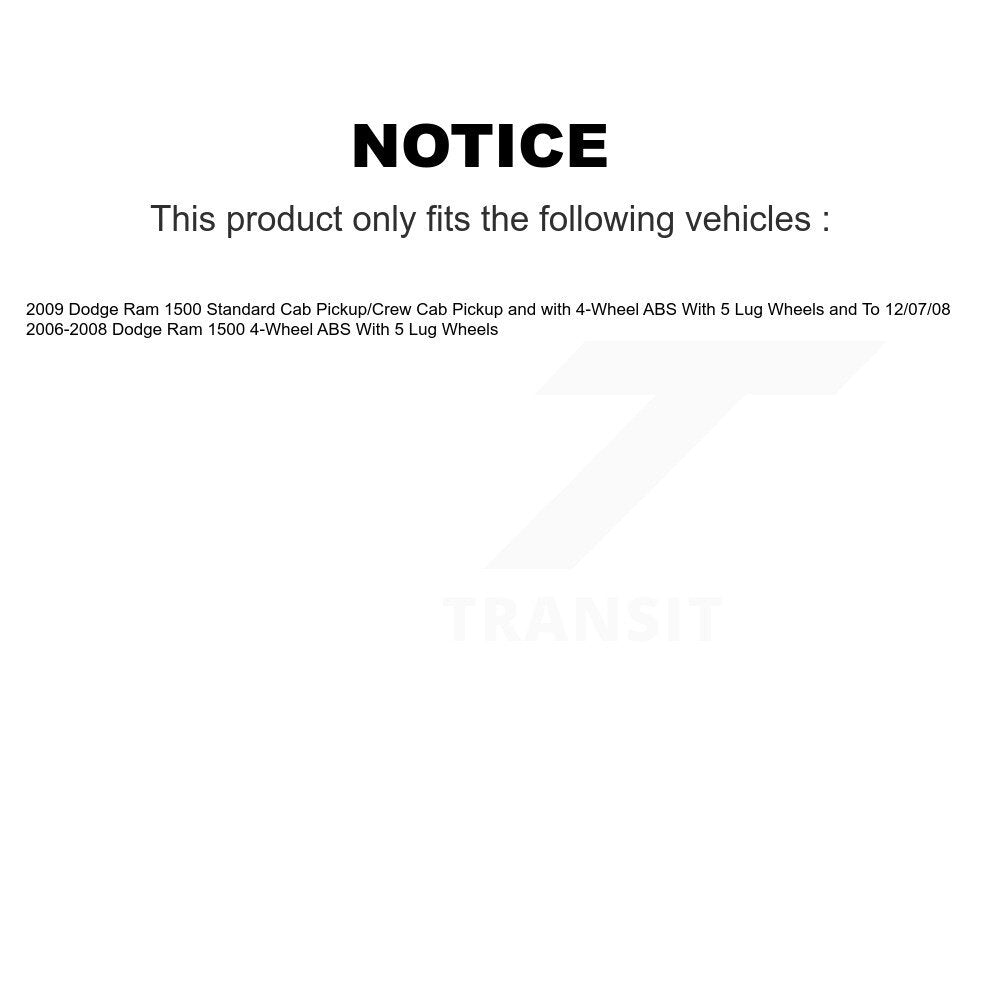 Front Wheel Bearing And Hub Assembly Pair For Dodge Ram 1500