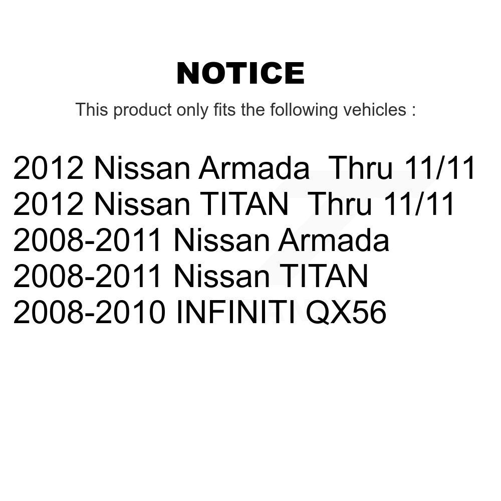 Front Wheel Bearing And Hub Assembly Pair For Nissan Titan Armada Infiniti QX56