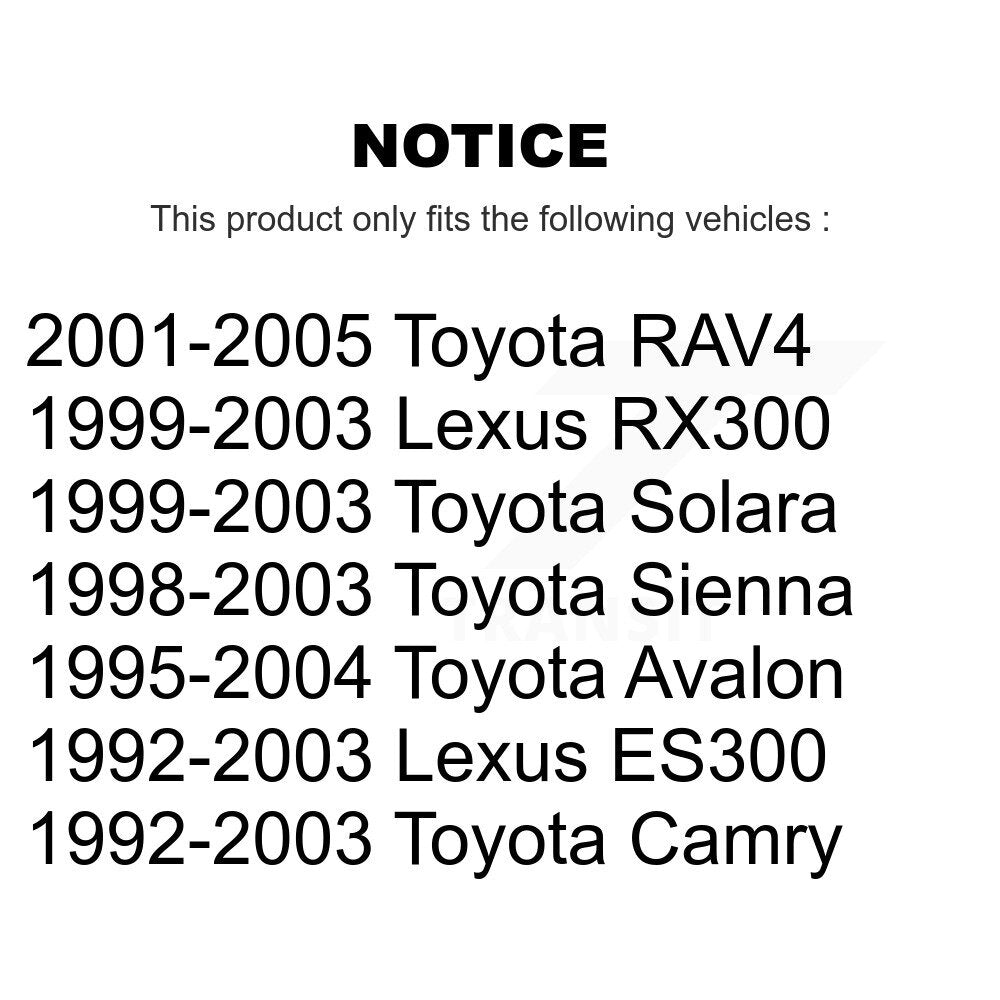 Front Wheel Bearing Pair For Toyota Camry Lexus Avalon RAV4 ES300 Sienna RX300