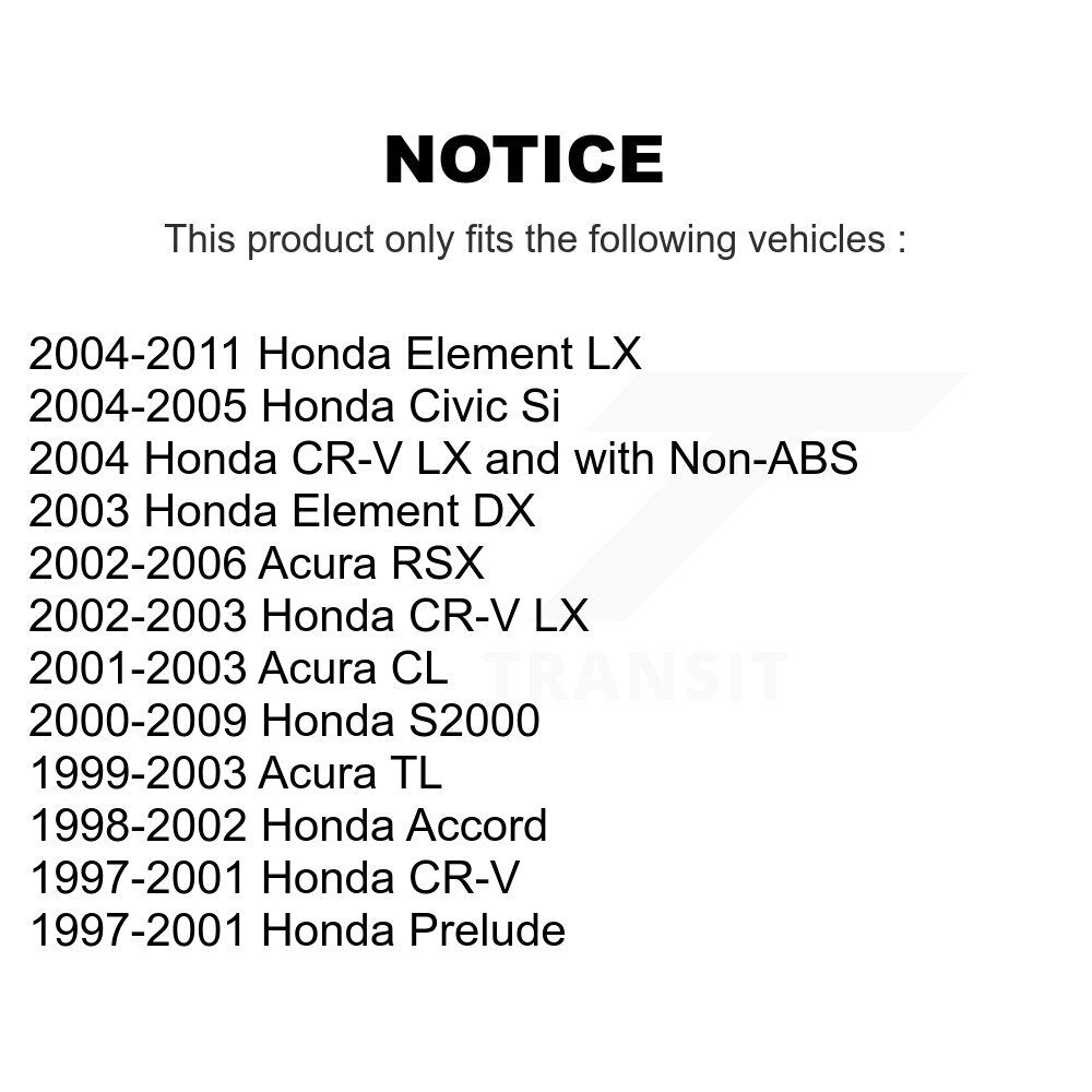 Front Wheel Bearing Pair For Honda Accord CR-V Civic Acura TL Element RSX S2000