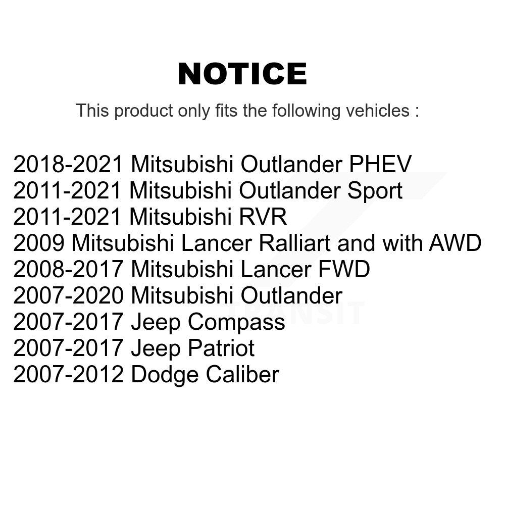 Front Wheel Bearing Pair For Jeep Compass Patriot Mitsubishi Dodge Caliber Sport