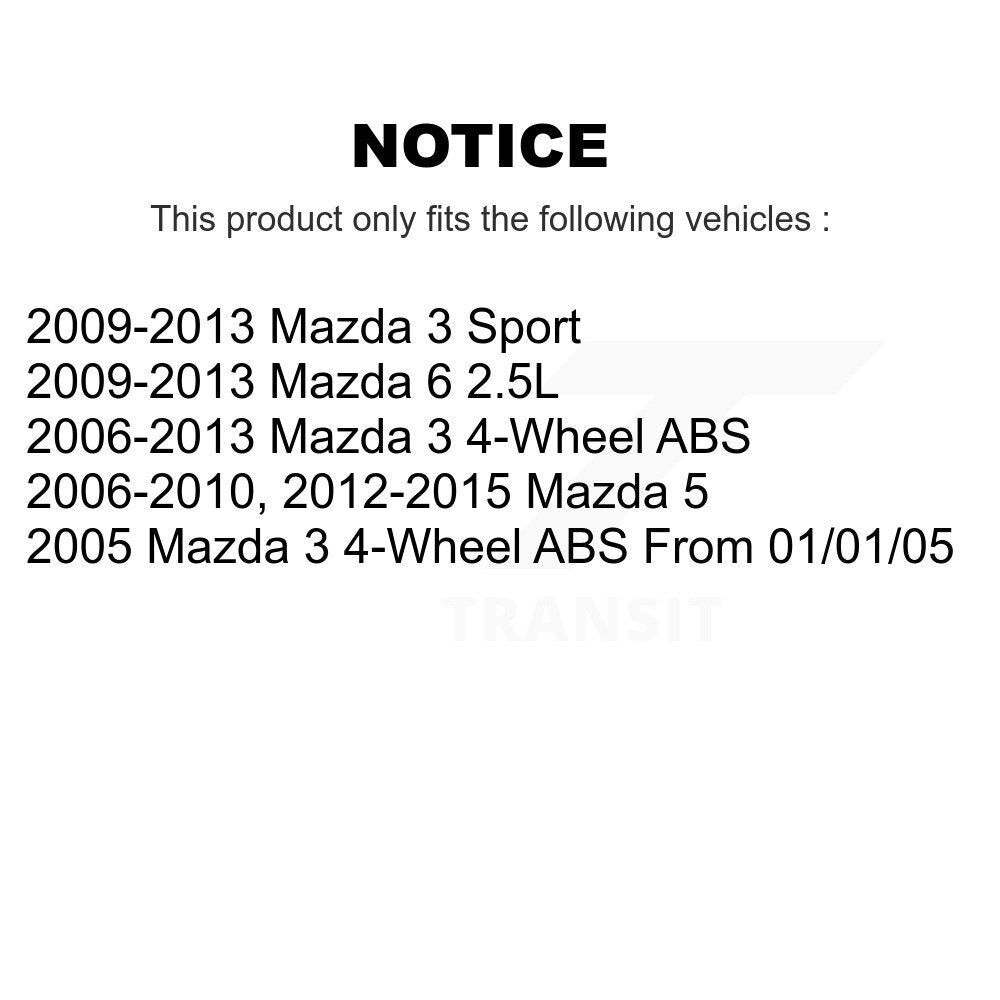 Front Wheel Bearing Pair For Mazda 3 6 5 Sport