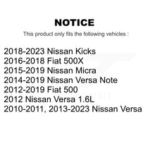 Charger l'image dans la galerie, Front Wheel Bearing Pair For Nissan Versa Note Fiat 500 Kicks 500X Micra