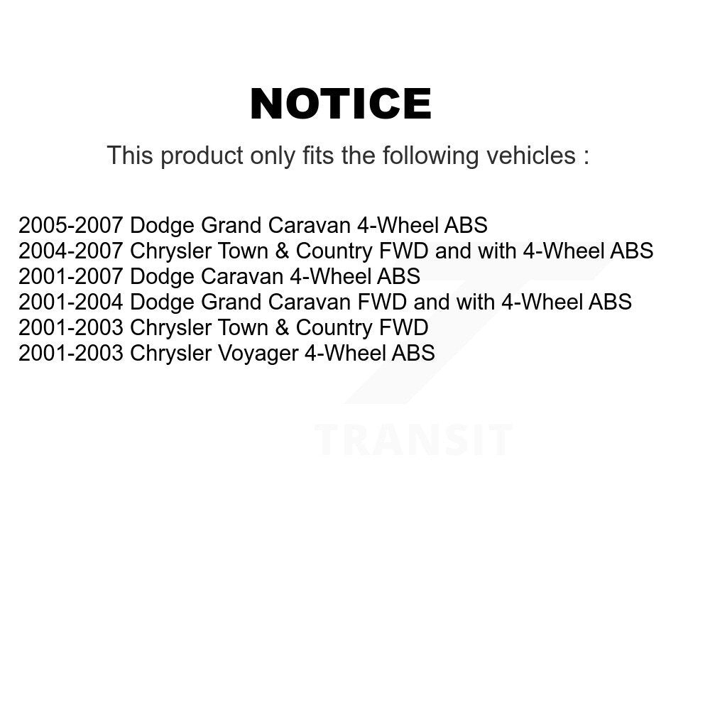 Rear Wheel Bearing And Hub Assembly Pair For Dodge Chrysler Grand Caravan Town &