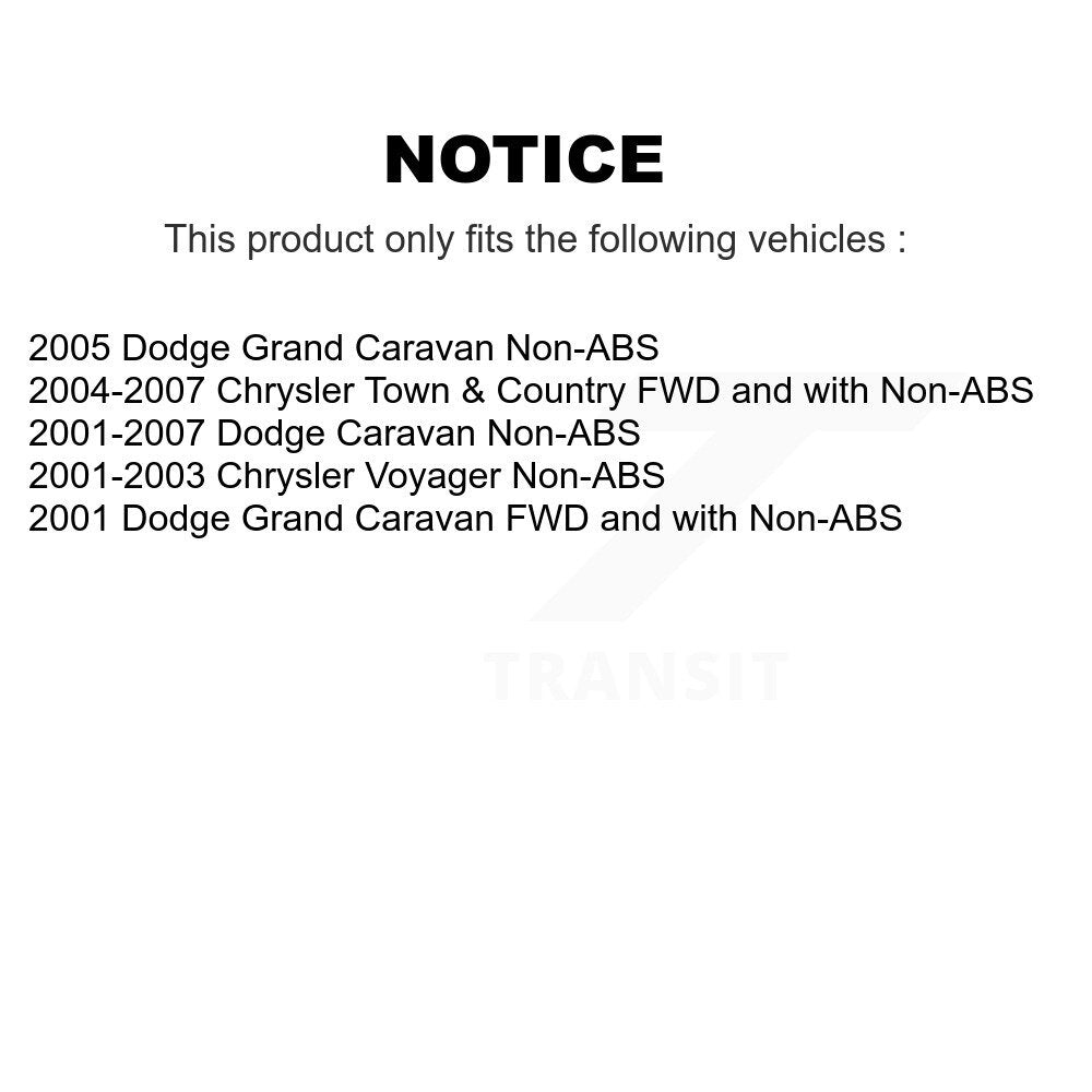 Rear Wheel Bearing And Hub Assembly Pair For Chrysler Dodge Town & Country Grand