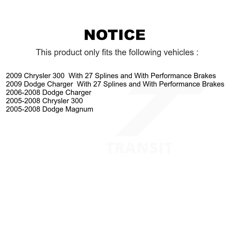 Rear Wheel Bearing And Hub Assembly Pair For Chrysler 300 Dodge Charger Magnum