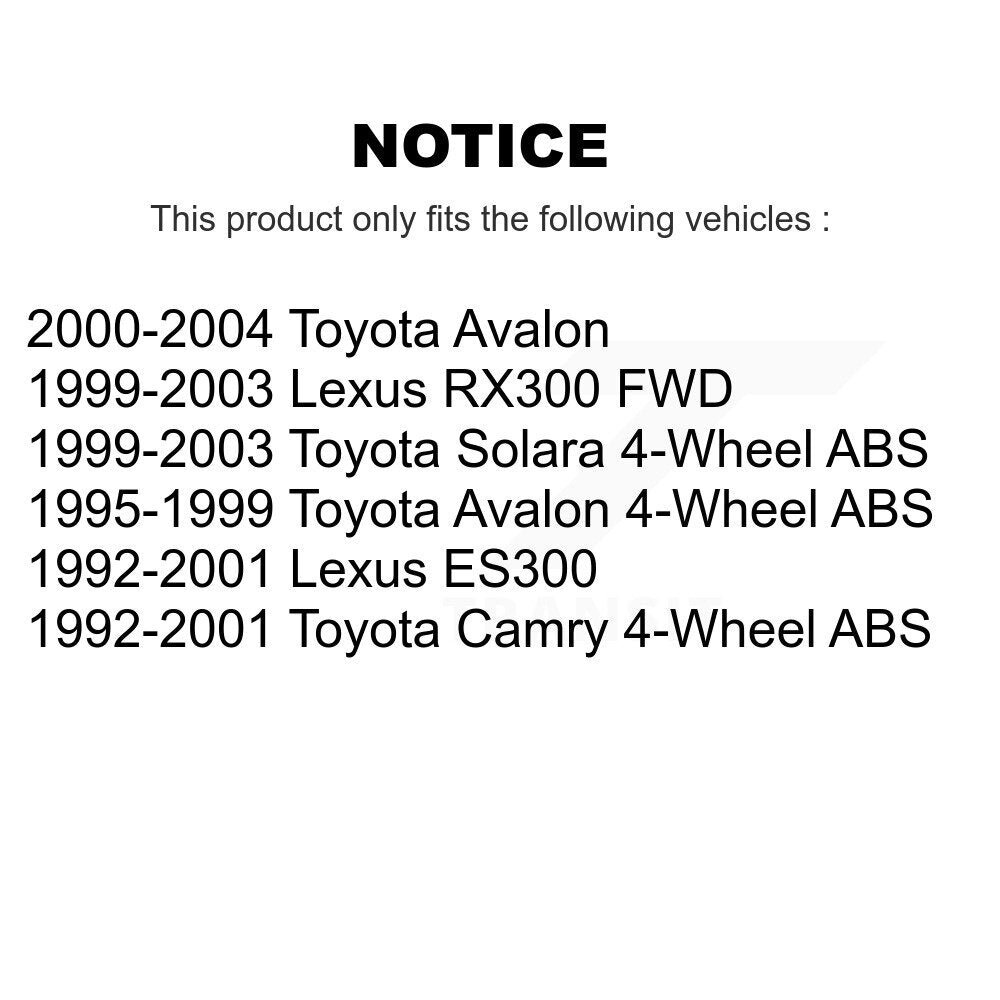 Rear Wheel Bearing And Hub Assembly Pair For Toyota Camry Avalon Solara