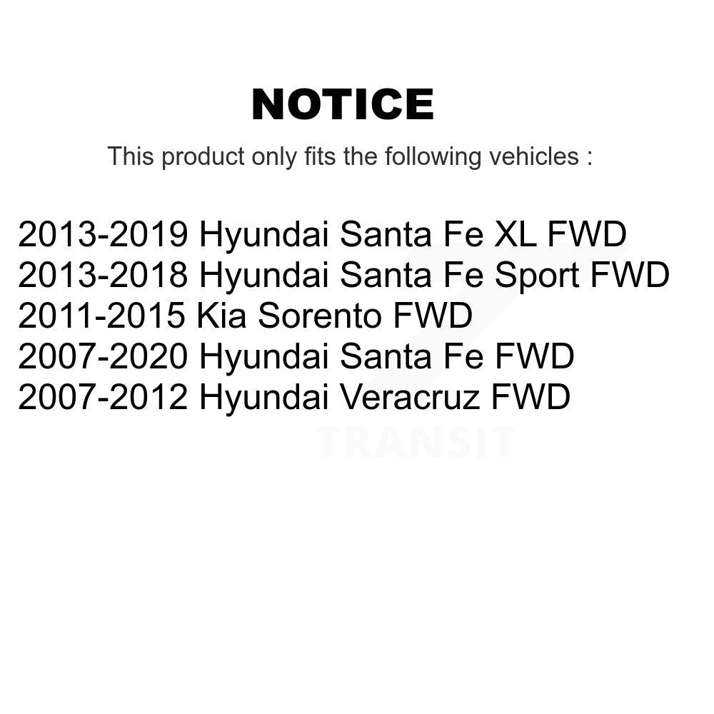 Rear Wheel Bearing & Hub Assembly Pair For Hyundai Santa Fe Kia Sorento Sport XL