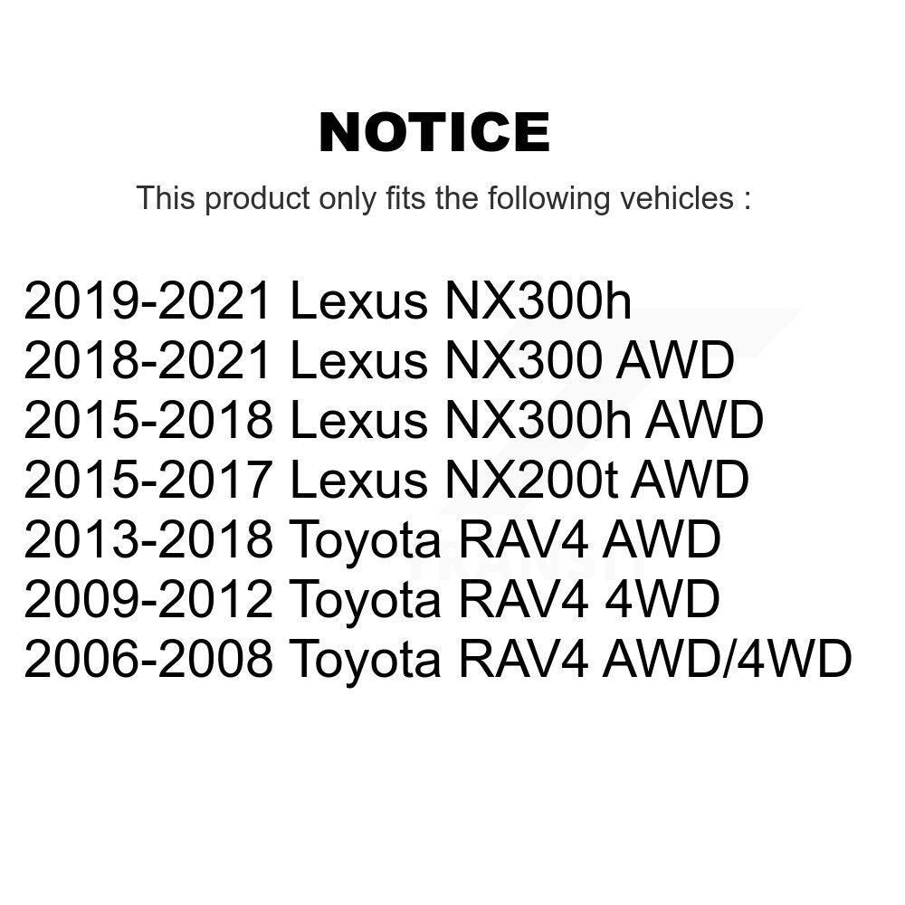 Rear Wheel Bearing & Hub Assembly Pair For Toyota RAV4 Lexus NX200t NX300 NX300h
