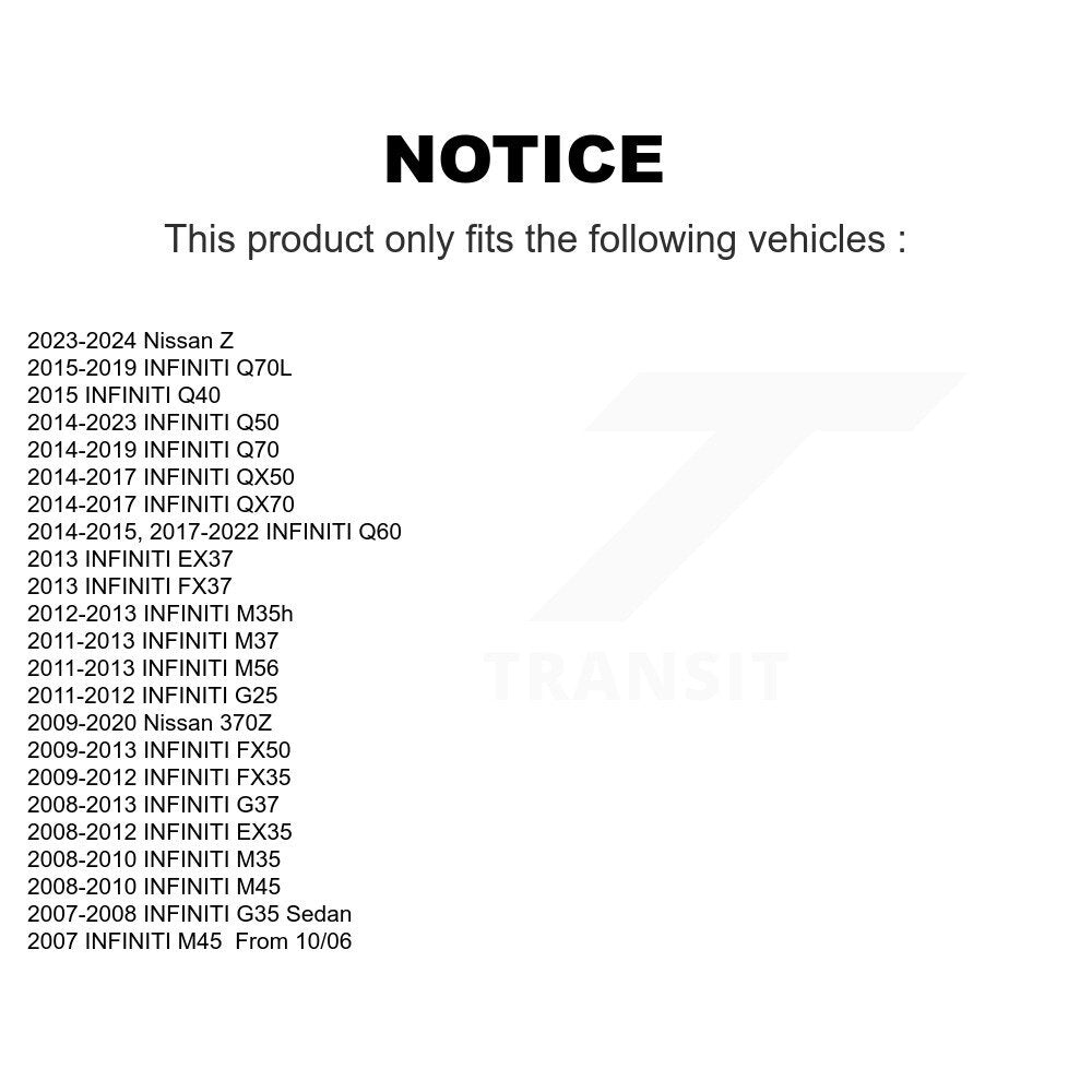 Rear Wheel Bearing & Hub Assembly Pair For INFINITI G37 Q50 G35 Nissan 370Z QX50