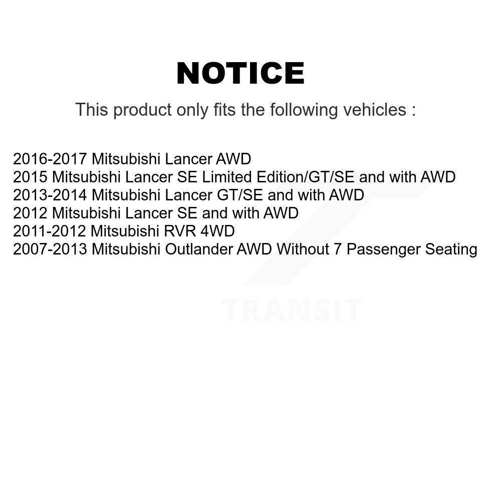 Rear Wheel Bearing And Hub Assembly Pair For Mitsubishi Lancer Outlander