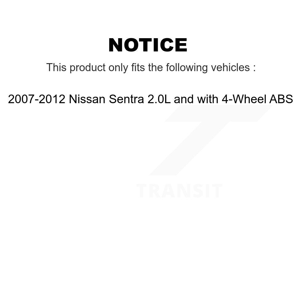 Rear Wheel Bearing And Hub Assembly Pair For Nissan Sentra 2.0L with 4-Wheel ABS