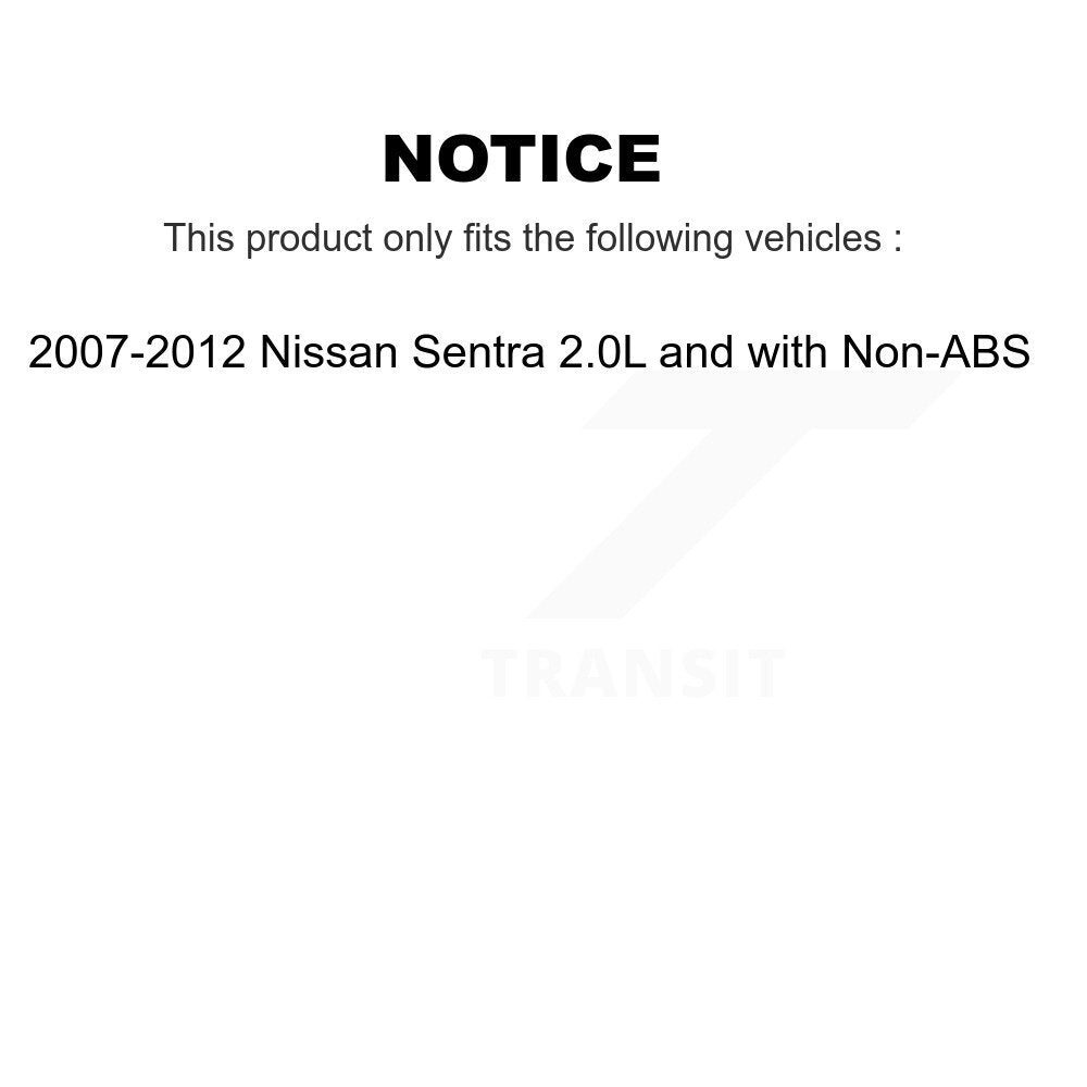Rear Wheel Bearing & Hub Assembly Pair For 07-12 Nissan Sentra 2.0L with Non-ABS