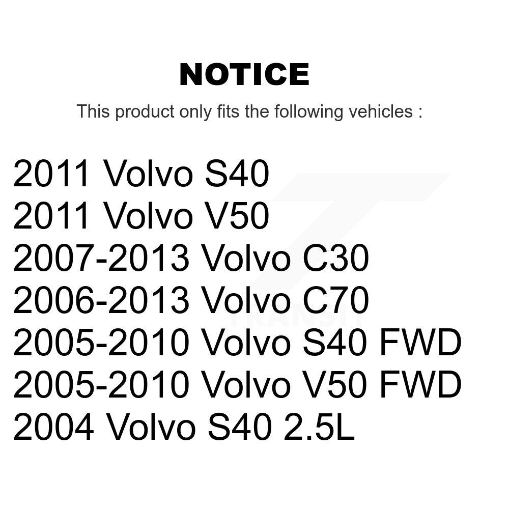 Rear Wheel Bearing And Hub Assembly Pair For Volvo S40 C70 C30 V50