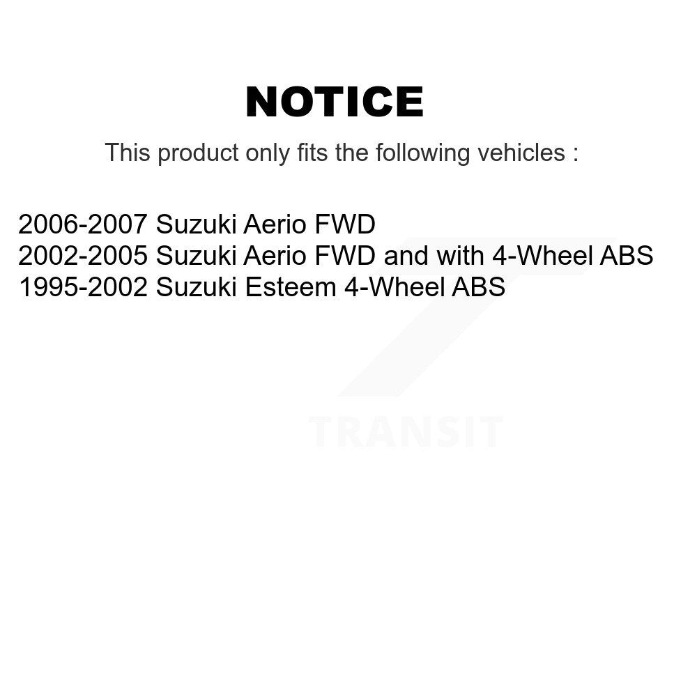 Rear Wheel Bearing And Hub Assembly Pair For Suzuki Aerio Esteem