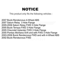 Load image into Gallery viewer, Rear Wheel Bearing And Hub Assembly Pair For Buick Rendezvous Chevrolet Uplander