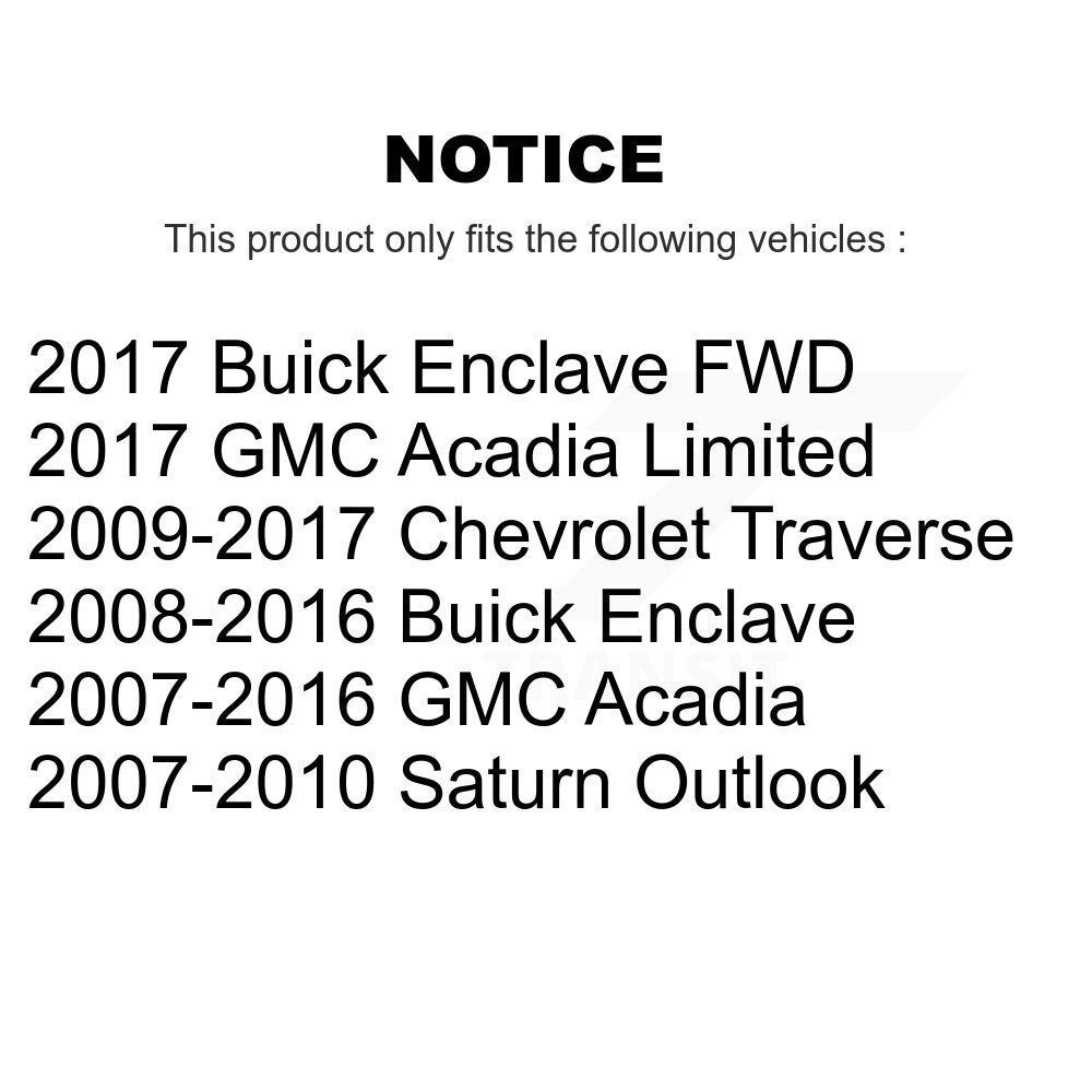 Rear Wheel Bearing And Hub Assembly Pair For Chevrolet Traverse GMC Acadia Buick