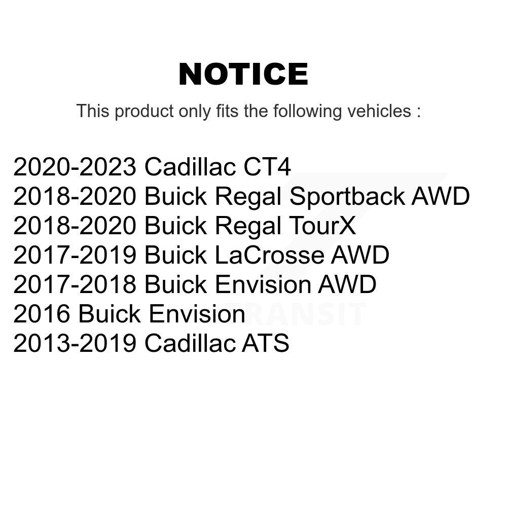 Rear Wheel Bearing And Hub Assembly Pair For Cadillac ATS