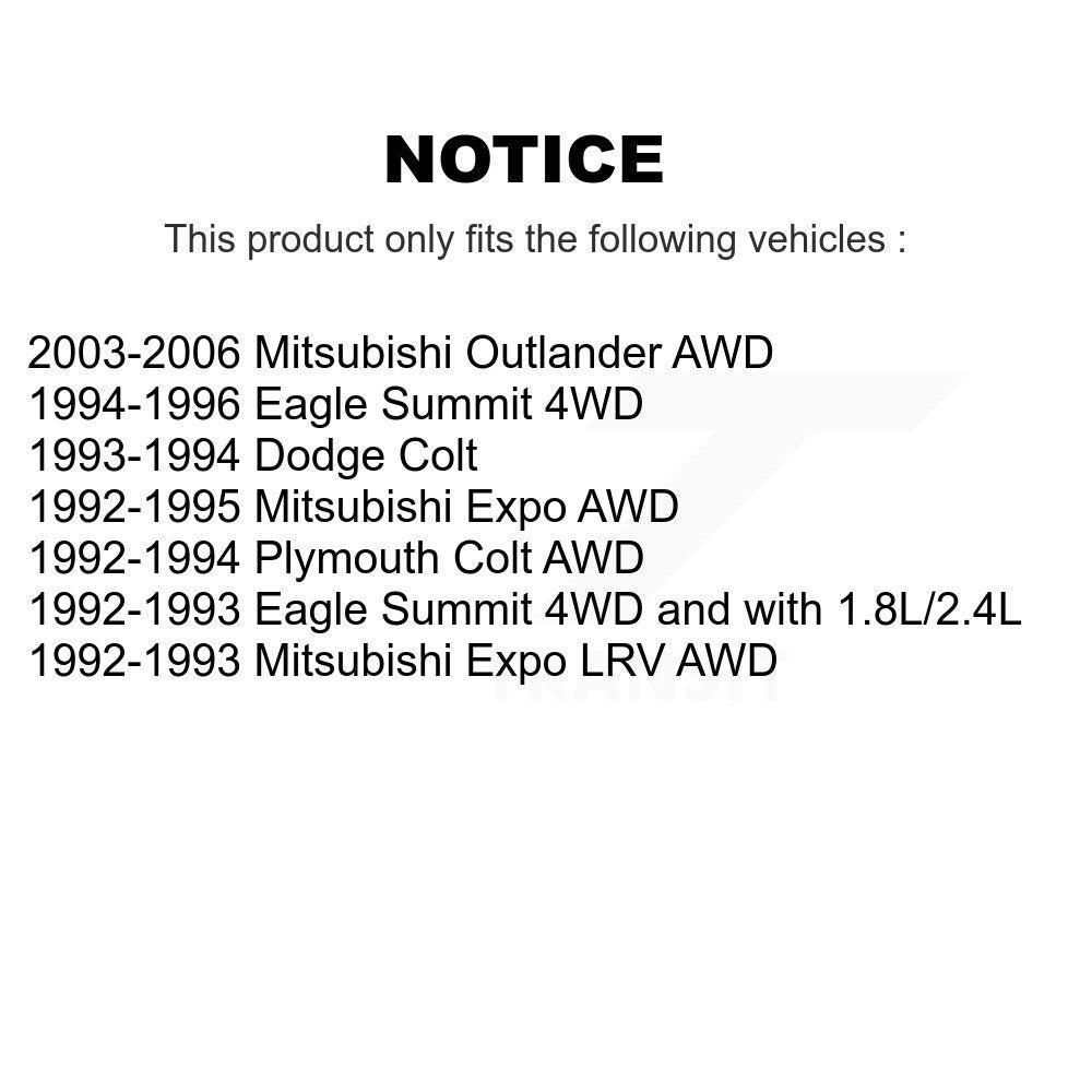 Rear Wheel Bearing Pair For Mitsubishi Outlander Eagle Summit Colt Plymouth Expo