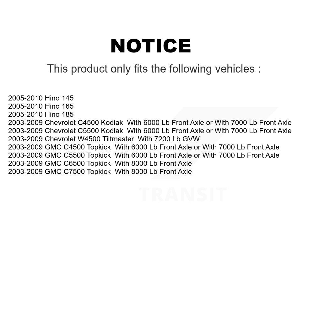 Front Outer Wheel Bearing Race Pair For Chevrolet C4500 Kodiak GMC Hino 145 165