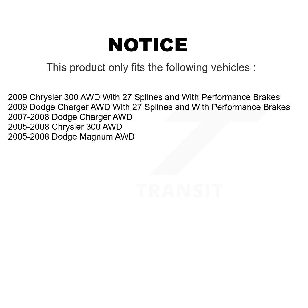Front Rear Wheel Bearing Hub Assembly Kit For Chrysler 300 Dodge Charger Magnum