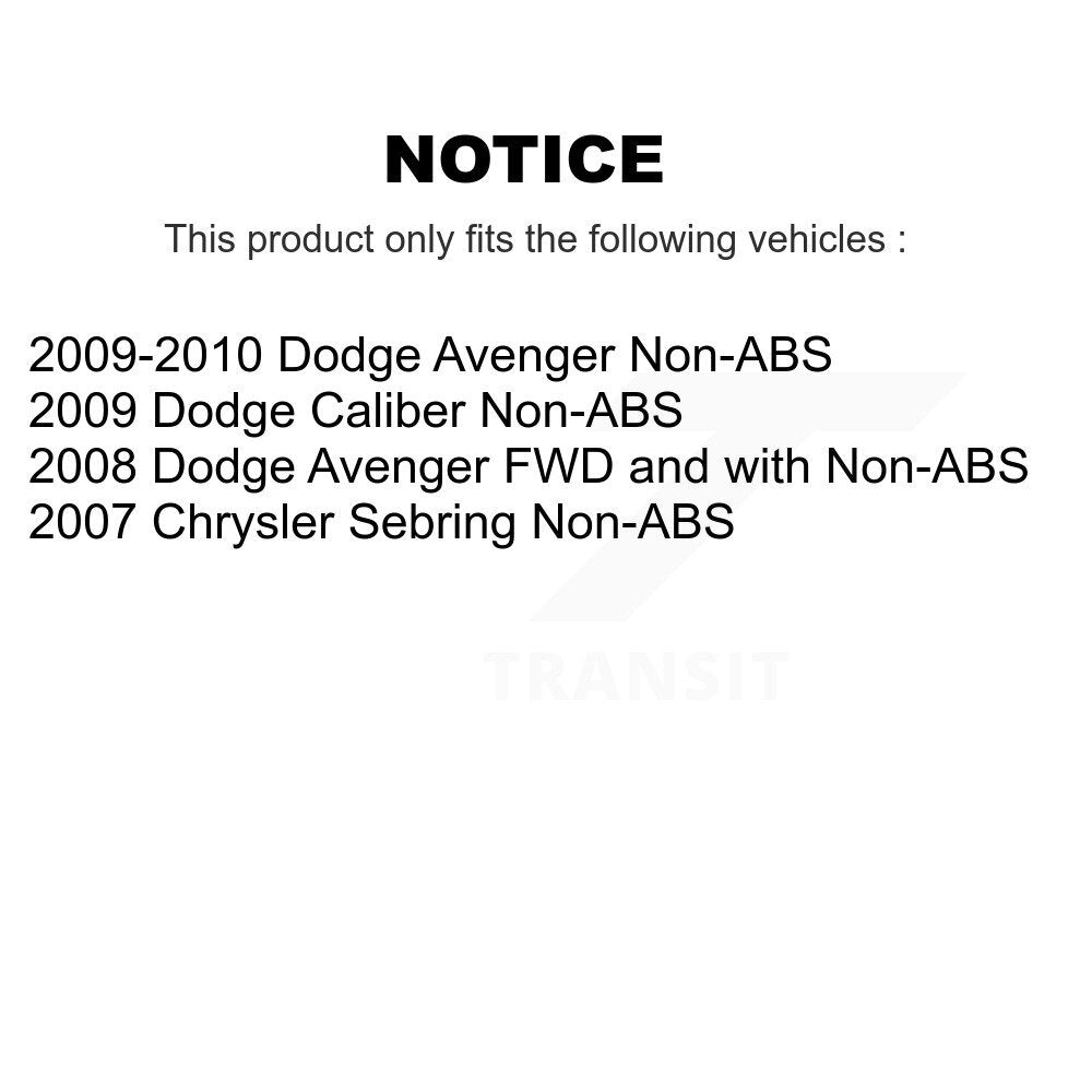 Front Rear Wheel Bearing & Hub Assembly Kit For Dodge Avenger Chrysler Sebring