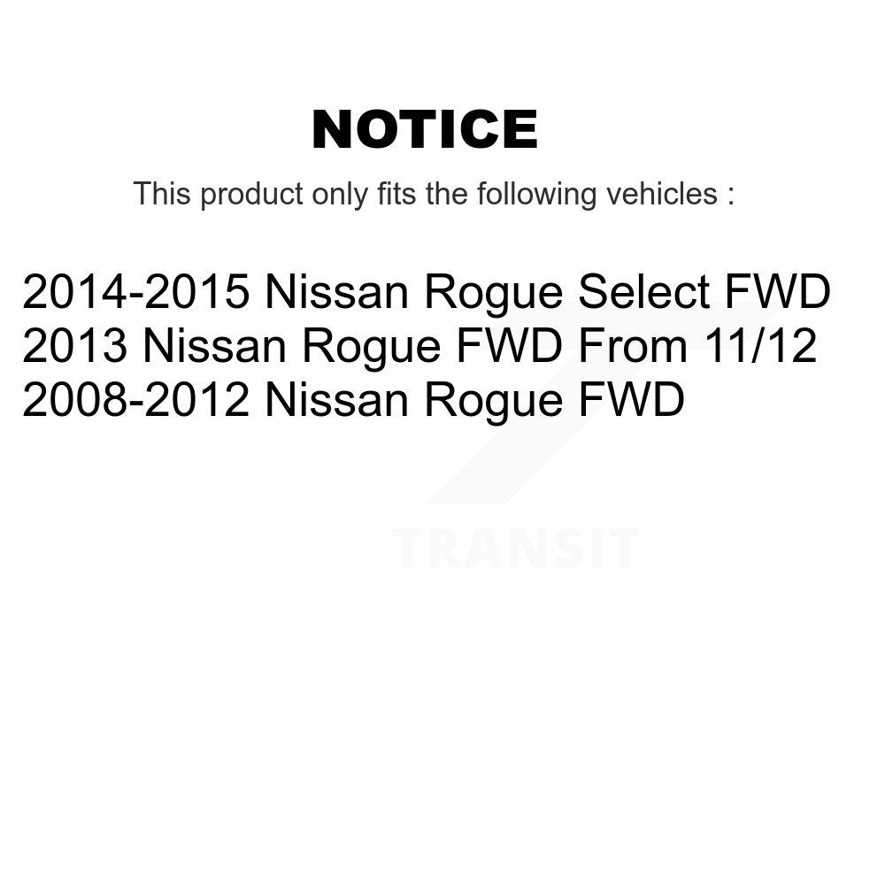 Front Rear Wheel Bearing & Hub Assembly Kit For Nissan Rogue Select FWD