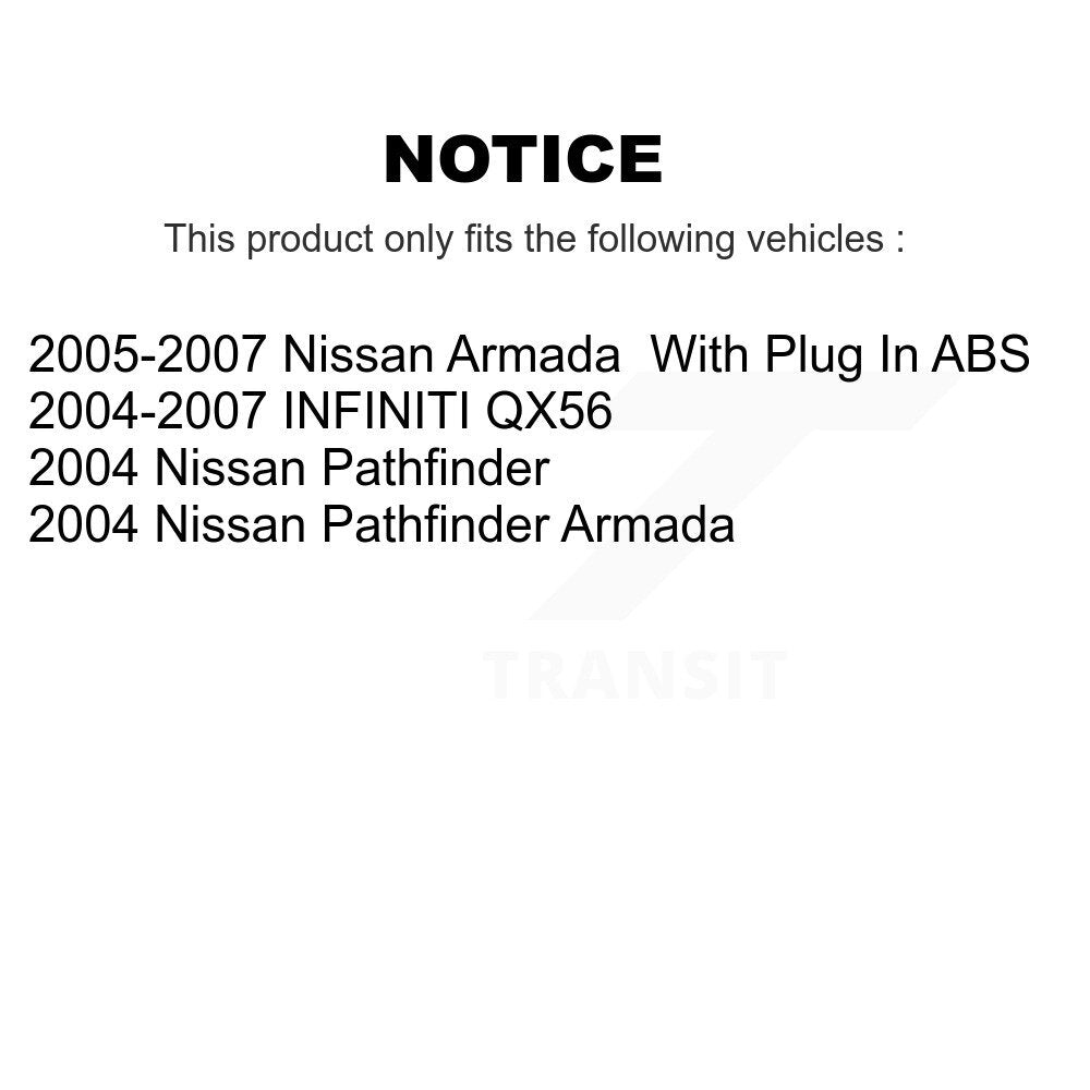 Front Rear Wheel Bearing & Hub Assembly Kit For Nissan Armada INFINITI QX56