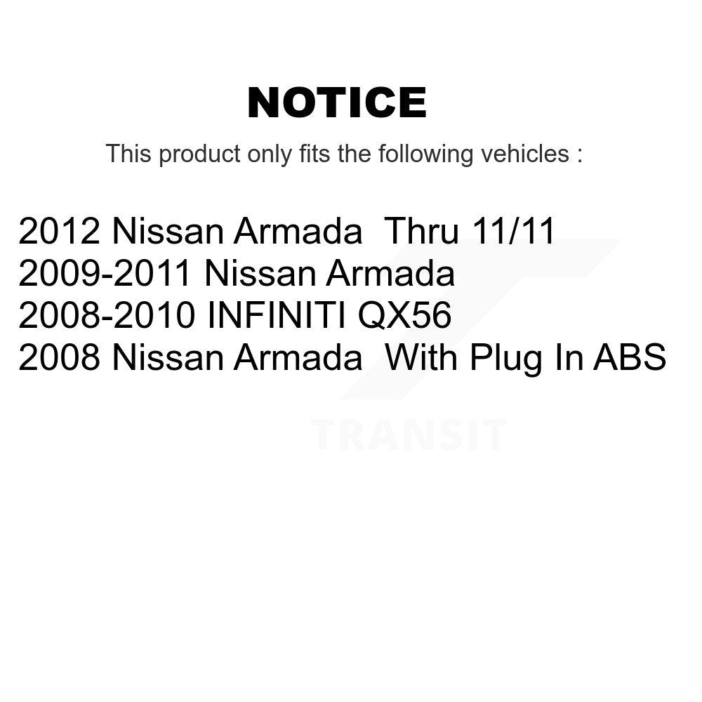 Kit d'assemblage de roulement et moyeu de roue avant et arrière, pour Nissan Armada Infiniti QX56 
