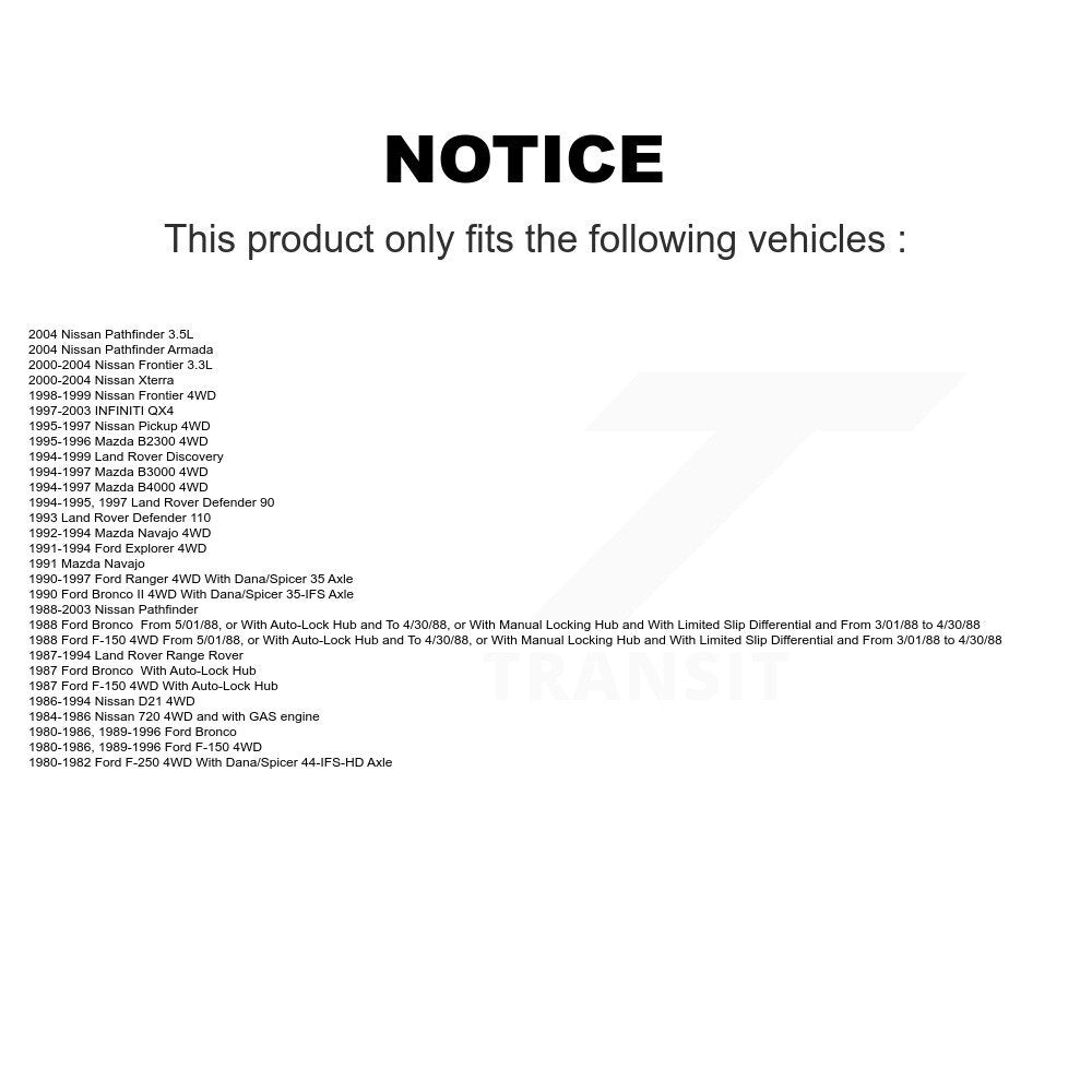 Front Inner Wheel Bearing Race Pair For Ford Nissan F-150 Ranger Frontier Xterra