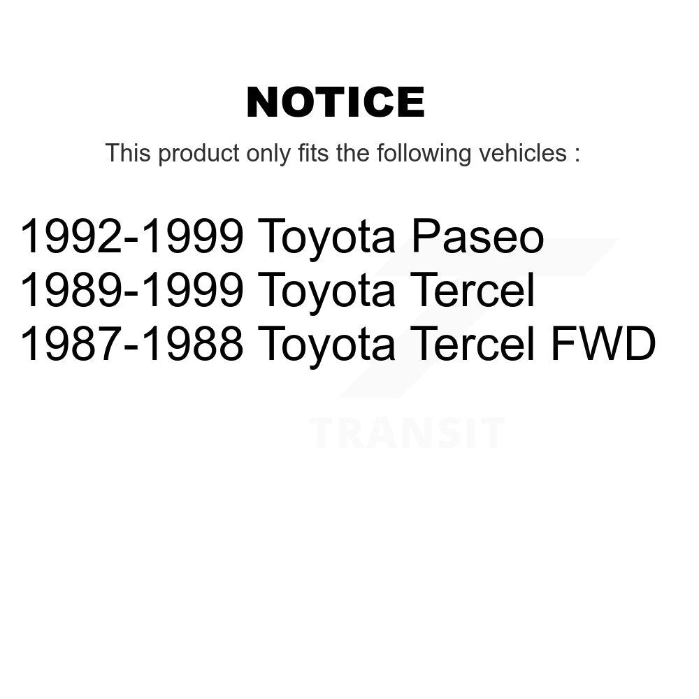 Front Inner Wheel Bearing Pair For Toyota Tercel Paseo