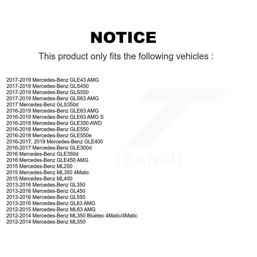 Front Wheel Bearing Hub Assembly Pair For Mercedes-Benz ML350 GLE350 GLS450 AMG