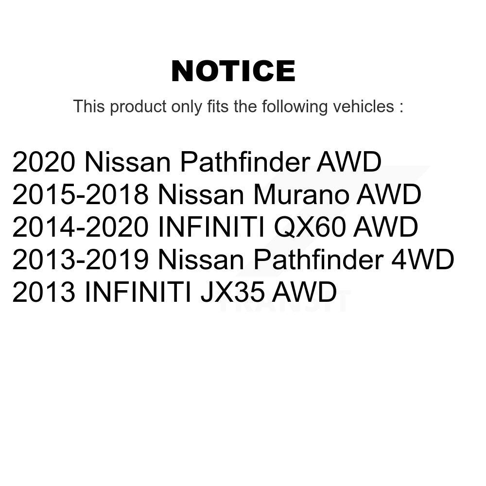 Front Rear Wheel Bearing Hub Assembly Kit For Nissan Pathfinder Murano INFINITI