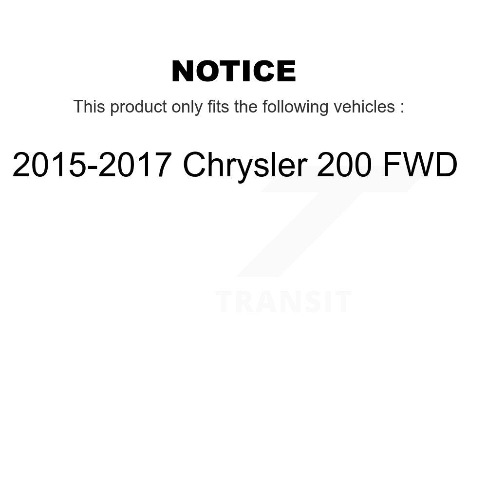 Front Rear Wheel Bearing & Hub Assembly Kit For 2015-2017 Chrysler 200 FWD