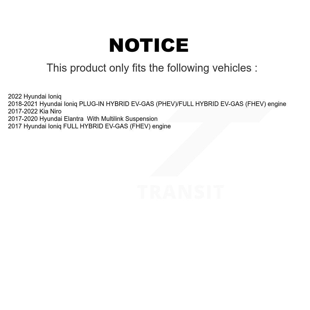 Front Rear Wheel Bearing & Hub Assembly Kit For Hyundai Elantra Kia Niro Ioniq