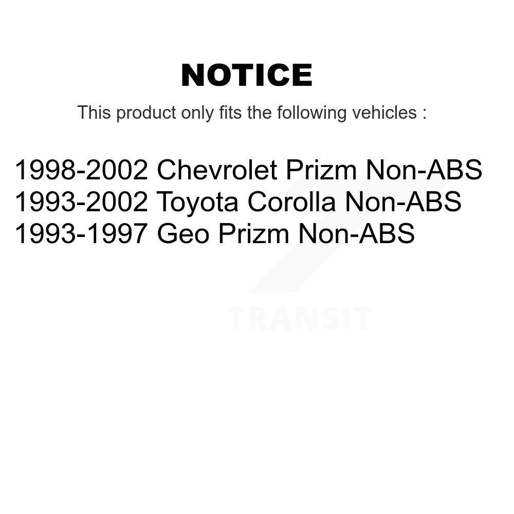 Front Rear Wheel Bearing Hub Assembly Kit For Toyota Corolla Prizm Chevrolet Geo