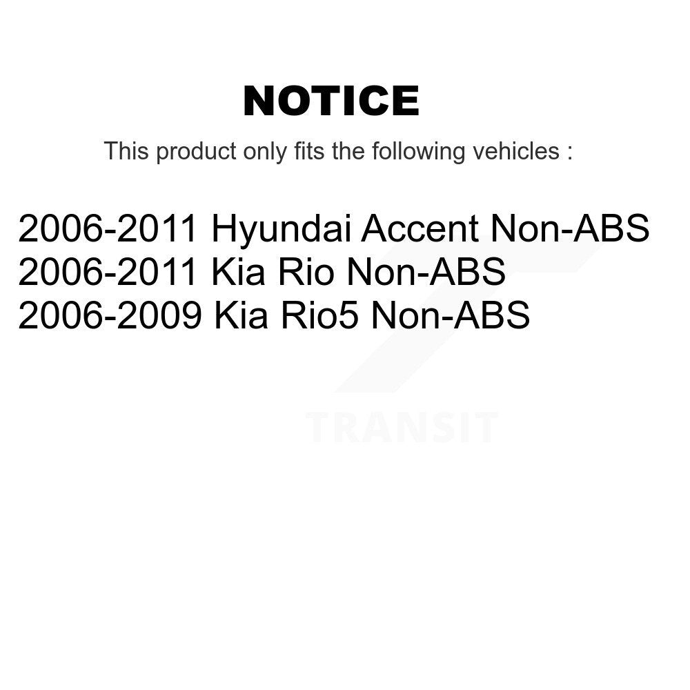 Front Rear Wheel Bearing And Hub Assembly Kit For Hyundai Accent Kia Rio Rio5