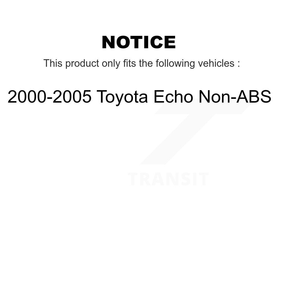Front Rear Wheel Bearing And Hub Assembly Kit For 2000-2005 Toyota Echo Non-ABS