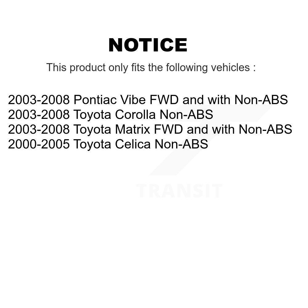 Front Rear Wheel Bearing Hub Assembly Kit For Toyota Corolla Matrix Pontiac Vibe