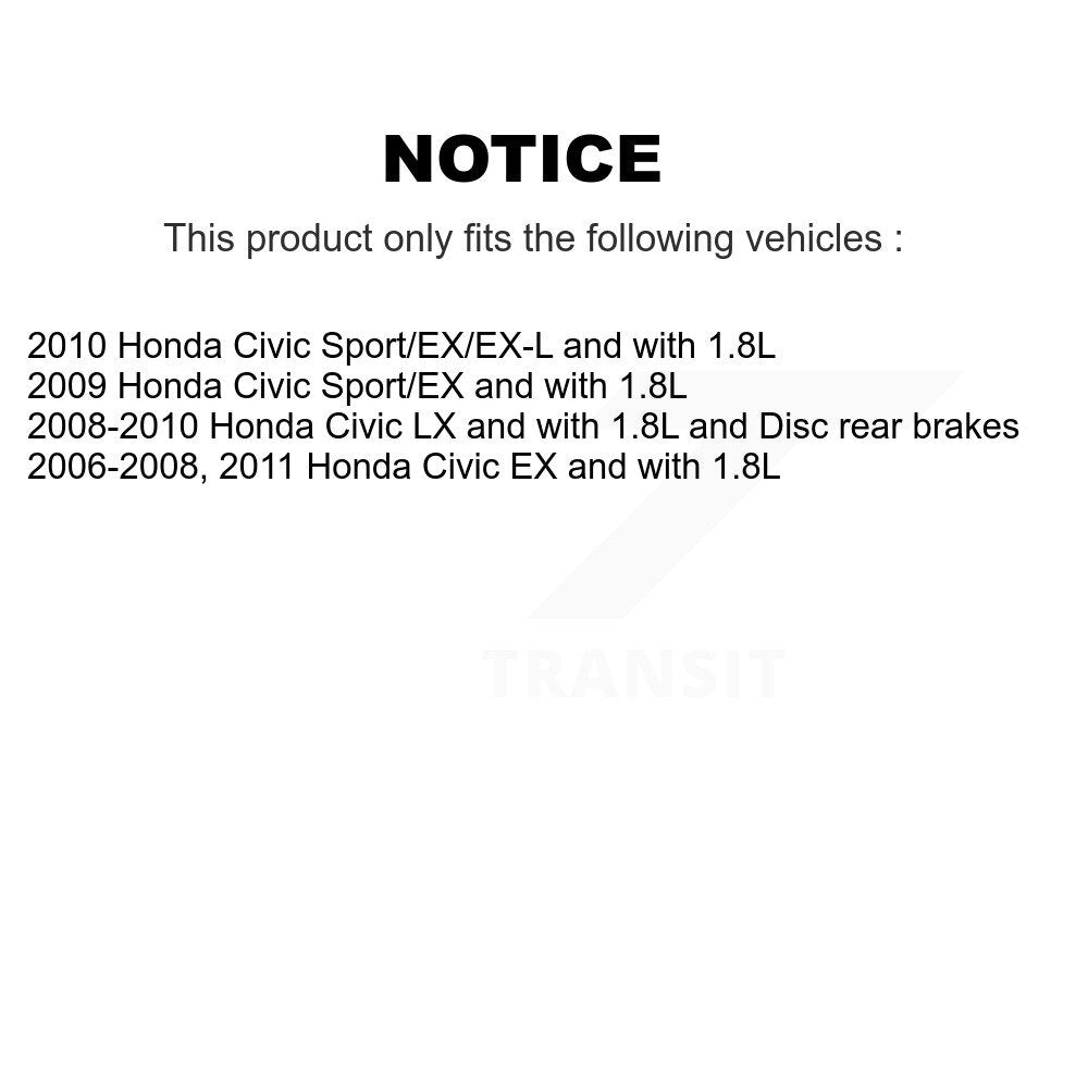 Front Rear Wheel Bearing And Hub Assembly Kit For Honda Civic